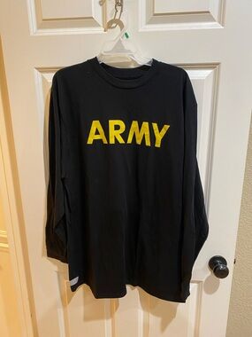 U.S. Army Black Long Sleeve Tee with Yellow ARMY Logo
